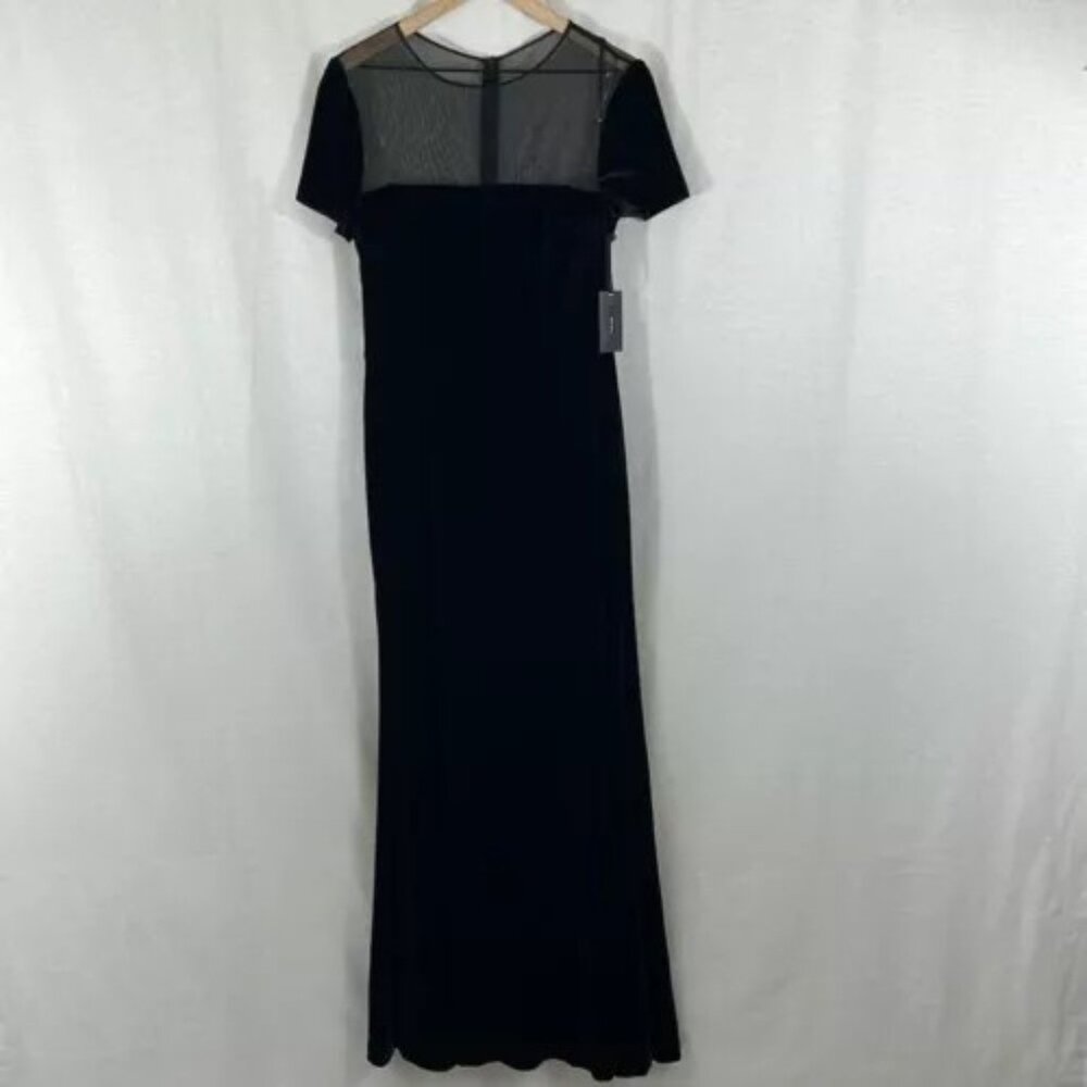 Abercrombie Bhldn X Vera Wang Katia Black Velvet Maxi Dress -L-  EUC